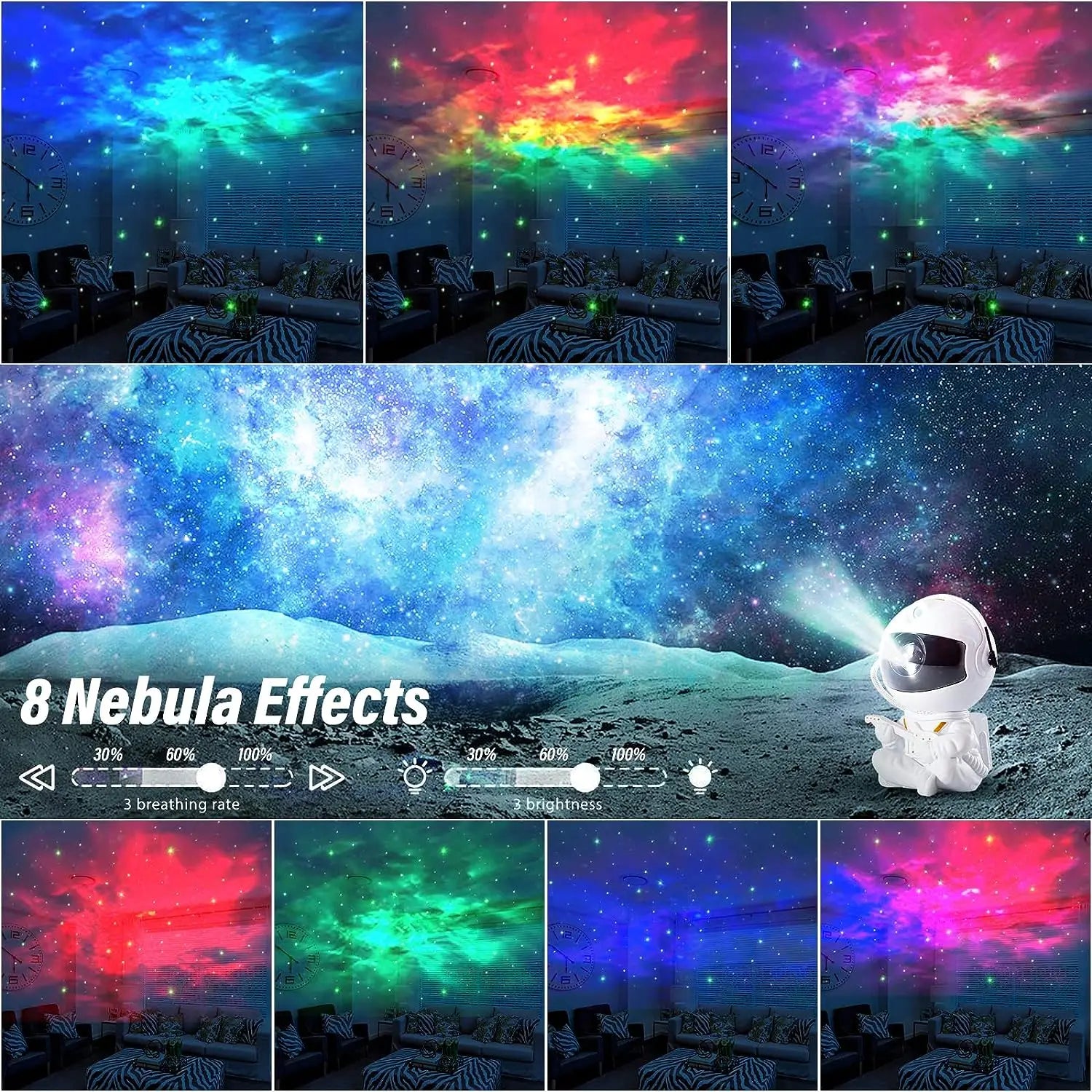 Astronauta projetor da galáxia e luz da noite nebulosa - Led para o quarto e casa decorativa